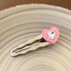 Horquilla de cristal rosa con forma de pico de pato para niña dulce, pinza de metal para flequillo lateral, accesorios para el cabello, tocados