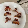 Pinza para el pelo de acrílico esmerilado con estampado de leopardo pequeño color ámbar, transfronteriza, básica, versátil, para coleta media, para la parte posterior de la cabeza