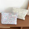 Bolsa Cosmética Floral Suave Pequena Fresca Grande Capacidade Bolsa de Armazenamento Portátil Viagem Bolsa de Armazenamento para Skincare Bolsa de Lavagem