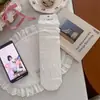 Calcetines Nuevos de Primavera y Verano Calcetines para Mujer Estilo Ballet Parte Superior de Burbuja Parte Superior Fina Holgada Calcetines Largos Estilo MIU Color Sólido Calcetines Huecos Acumulados
