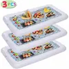 En Stock Barra de Hielo Inflable Bandeja Flotante para Comida Canaleta de Hielo Fiesta en el Agua Bebida Fría Flotante