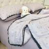 Juego de Edredón de Verano de Cuatro Piezas Edredón para Aire Acondicionado Edredón Fresco Estilo Dormitorio Juego Doble de Tres Piezas Edredón Delgado de Verano Lavable a Máquina a