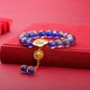 Pulsera de cuentas de rosario de la paz y la riqueza de Beijing con esmalte fragante de color gris, esmalte de color con lámina de oro y plata, cuentas Ruyi