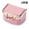 Nueva bolsa compacta para anillos de cuero genuino con diamantes, minibolso para joyas para anillos, collares, pendientes y monedas