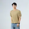 Roupas Masculinas Xintang 2026 Primavera e Verão Novidade Tricô Masculino de Manga Curta Camiseta Redonda Camisa de Manga Curta Dropshipping