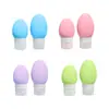 Conjunto de Garrafas de Silicone em Formato de Concha para Viagem para Loção e Shampoo, Garrafa Portátil para Armazenamento, Frasco Dosador em Formato de Vieiras, Pequena Garrafa para Amostras