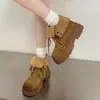 Botas tipo Martin con tapa abatible y suela gruesa para mujer 2026 Nuevo estilo Primavera/Otoño Estilo Británico Botines Versátiles Casuales Ropa de Trabajo Botas Individuales