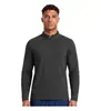 Kusen Masculino Meia-Zip com Gola Alta Manga Longa Escovado Alta Elasticidade Quente Respirável para Corrida ao Ar Livre Fitness Esportes T