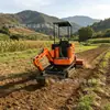 Máquina Combinada Rotocultivadora y Excavadora, Tipo Oruga para Uso Agrícola a Pequeña Escala, Capaz de Excavar y Cultivar Delante y Detrás de los Campos, Multifuncional, Impulsada por Diésel