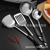 Espátula de Cocina Artística de Acero Inoxidable de 3 cm para Uso Doméstico, Colador Grande de 12 cm con Mango Largo para Olla Arrocera, Cuchara de Sopa para Cocina, Cuchara para Arroz