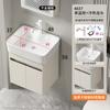 Gabinete Lateral Panel de Panal de Acero Inoxidable Impermeable Gabinete de Baño Gabinete de Maquillaje Estilo Crema Espejo de Cerámica Lavabo Mesa de Lavabo