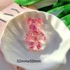 Venda quente transparente rosa dos desenhos animados urso resina acessórios DIY sapato fivela material decorativo buraco sapatos acessórios amor acessórios