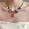 Colar de Pedras Bohemianas Transfronteiriço Europeu e Americano Camadas Múltiplas Pingente de Girassol com Contas Corrente para Clavícula Feminina
