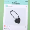 Directo del fabricante: Llavero de etiqueta colorido con forma de corazón de doble cara, accesorio de cadena de cuentas de dopamina para DIY
