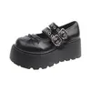 Sapatos de plataforma estilo francês retrô para mulheres, nova coleção de primavera 2026, versáteis e que aumentam a altura, perfeitos com vestidos, sapatos de couro estilo Mary Jane
