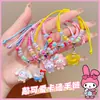 Pulseira Kuromi Infantil Sanrio Meninas Doce Fofa Desenho Animado Feita à Mão Corda de Mão Pequeno Presente Acessórios Delicados