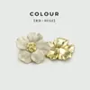Botões Metálicos Coloridos em Formato de Flor de 30mm com Acabamento a Óleo, Botões Decorativos para Casacos de Terno de Pelo de Vison, Botões para Casacos e Suéteres