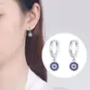 Hebilla de Oreja Transfronteriza Europea y Americana Hebilla de Oreja de Ojo de Diablo de Diamante de Plata S925 Pendientes de Moda Pendientes de Estilo Europeo y Americano