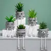 Planta en maceta de muñeca colgante estilo INS, adorno de planta artificial de cactus suculento para escritorio, decoración creativa para el hogar