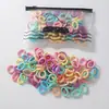 Liga de Goma Pequeña Coreana de Alta Elasticidad Banda para el Cabello Pequeña para Niñas Que No Daña la Cuerda para el Cabello Diadema Linda Anillo para Toalla Estuche de Cuero para Mujeres