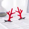 Horquilla Navideña Caliente Transfronteriza para Mujer con Cuernos de Reno y Terciopelo de Visón, Par de Lindos Accesorios para el Cabello, Decoración Navideña, Regalo