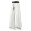 ACU Roupas Masculinas Calça de moletom masculina moderna com cós contrastante, outono/inverno 2026 nova calça de retalhos com cordão, corte reto solto