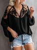 Em estoque!! Camisa feminina de chiffon de cor sólida, nova, transfronteiriça, tamanho grande, solta e justa, para todos os gostos, europeia e americana