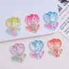 Hielo Transparente Brillo Tulipán Dibujos Animados Hecho a Mano DIY Accesorios para Joyería Pegamento de Crema Resina Pequeños Accesorios Material para Pasador