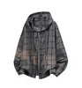 Camisa de Manga Larga a Cuadros con Capucha de Moda 2026 para Hombres y Mujeres, Marca de Tendencia Estilo Hong Kong, Top Chaqueta Casual Retro Holgado