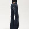 Jeans Estrechos Rectos Azul Oscuro de Comercio Transfronterizo para Mujer Nueva Moda Primavera y Verano Holgados Adelgazantes con Caída Versátiles Anchos