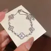Pulsera redonda geométrica de circón chapada en oro real para mujer, lujo ligero, sensación de alta gama, versátil, elegante y exquisita joyería