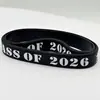 Temporada de Graduación 2026 Pulsera de Silicona Impresa con ¡Felicidadesclaseof Pulsera de Goma Edición Limitada Temporada de Graduación