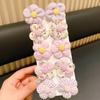 Cuerda para el cabello con flores para niños no daña el cabello banda elástica cuerda para el cabello para niñas alta elasticidad duradera anillo para el cabello lindo tocado