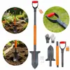 Pá de jardim mais vendida da Amazon para o exterior, pá de jardinagem multifuncional em aço inoxidável, pá revolvente de solo destacável, pá militar