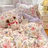 Ins juego de cuatro piezas algodón puro ropa de cama 100% algodón funda de edredón funda de almohada sábana sábana bajera dormitorio estudiantil juego de tres piezas 4