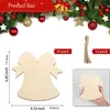 Nuevos 10 piezas adornos de Navidad de madera DIY etiquetas de madera en blanco sin terminar para pintar