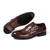 Zapatos Mengke de Doble Hebilla Zapatos de Cuero Casual de Negocios para Hombre Zapatos Monk de Cuero para Hombre Puntiagudos Transfronterizos Zapatos para Hombre Suela de Goma Resistente al Desgaste