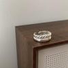 Anillo Minimalista Estilo Cool Línea Cruzada para Mujer Diseño Nicho Sentido Gota de Agua Anillo Abierto Personalizado Combinación Total Anillo para Dedo
