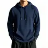 Jaqueta com capuz de malha waffle outono/inverno nova, europeia e americana, moletom com capuz casual de caimento solto e manga longa masculino, moletom masculino
