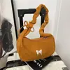 Bolso de Hombro Único de Pana Estilo Coreano para Mujer 2025 Nuevo Elegante y Único Bolso de Mano Casual Bolso Cruzado Simple para Mujer