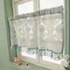 New ins Estilo Americano Estilo Meia Cortina Bay Janela Vintage Hollow Coffee Curtain Cortina Pequena Sombra Cortina Cortina Porta Cortina Desgaste Rod Cortina Curta