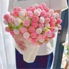 Manta con Diseño de Ramo de Rosas Puntiagudas, Kit de Materiales DIY de Tejido a Mano, Bola de Hilo, Regalo Creativo DIY para Novia