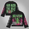 2025 Nueva Camiseta de Manga Corta Estampada con Llama GOD BLESS Top de Algodón Estampado Holgado Venta Caliente al por Mayor