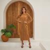 AJ7001 Falda Larga para Mujer de Comercio Exterior Nueva Vestido Plisado Elástico Europeo y Americano (No incluye cinturón)