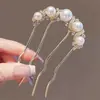 Horquilla China en Forma de U Súper de Hada, Nueva Horquilla Doble de Perlas en Forma de U Estilo Chino, Accesorio para el Cabello Hanfu Estilo Antiguo, Horquilla Simple y de Alta Gama para Mujeres