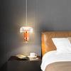 Lámpara de araña de cristal con diseño de flores para dormitorio, mesita de noche, moderna, minimalista, para restaurante, bar, personalidad creativa, pequeña, de celebridades de Internet