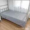 Conjunto de Roupa de Cama de Três Peças 100% Algodão, Conjunto para Cama de Solteiro, Capa de Edredom Xadrez Cinza e Branco, Lençol de Cima, Fronha, Pedido Mínimo de 5 Peças