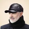 Gorras de Béisbol de Otoño e Invierno para Personas de Mediana Edad y Mayores, Sombreros de Algodón a Prueba de Viento y Protectores de Orejas, Forrados de Felpa y Engrosados, Gorras Casuales Cálidas con Pico de Pato para Personas Mayores