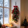 Árbol de Navidad invertido transfronterizo planta verde artificial colgante de puerta flor de Pascua piña cono de pino lazo decoración de pared decoración de casa de vacaciones