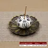 Porta-incienso Transfronterizo Adorno de Cerámica Quemador de Incienso de Aleación Estilo Japonés Base Bandeja para Incienso Uso en el Hogar Porta-incienso de Flujo Inverso Soporte para Incienso Juego de Dos